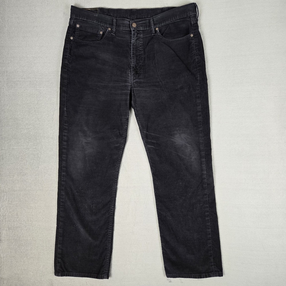 Levi's 514 Corduroy Pants Mens 38x30 Black‎ Slim Straight Leg Cotton Blend